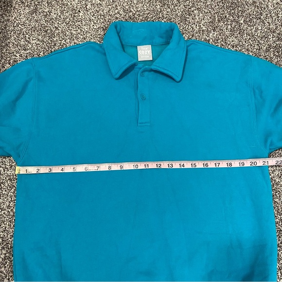 TNA Cozy Fleece Boyfriend Blue‎ Pullover Sweatshirt Woman’s Size Small - Picture 5 of 6